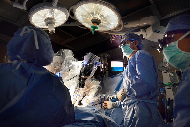 Heart surgeons in the operating room