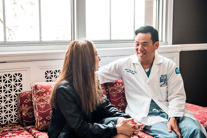 dr david kwon with patient