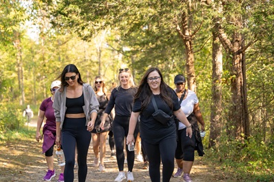 Recess Club with group of young women hiking