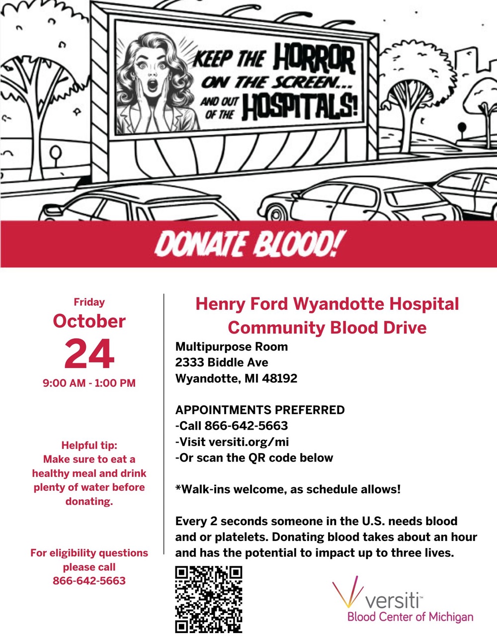 Blood Drive HF Wyandotte flyer