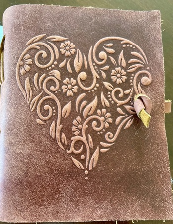 Leather Book with brown heart