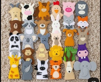 Various felted finger puppets