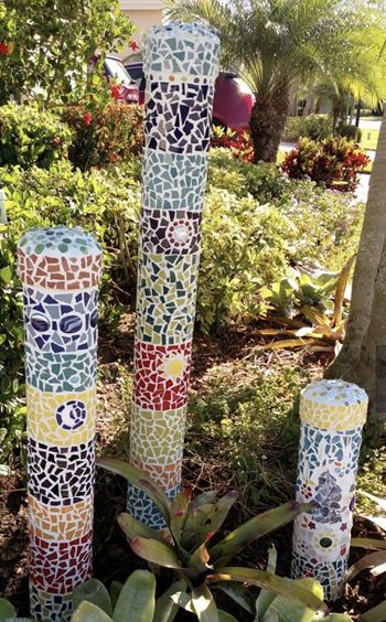 Mosaics Garden Totem Poles