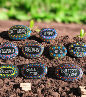 Painted Rock Plant Markers