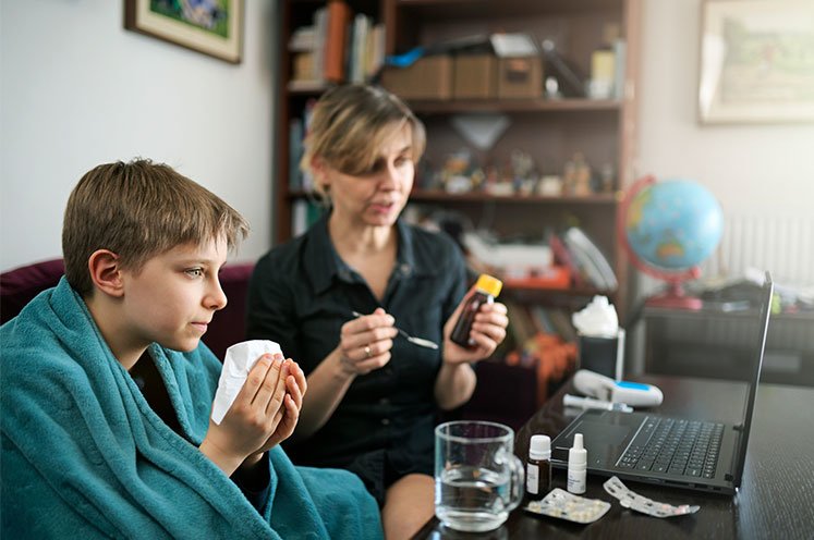 child doing a virtual care visit