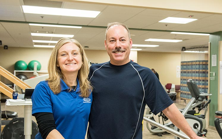 physical therapy  patient fred darga and therapist kathy CTA