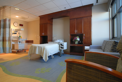 Family touring a Henry Ford birthing center