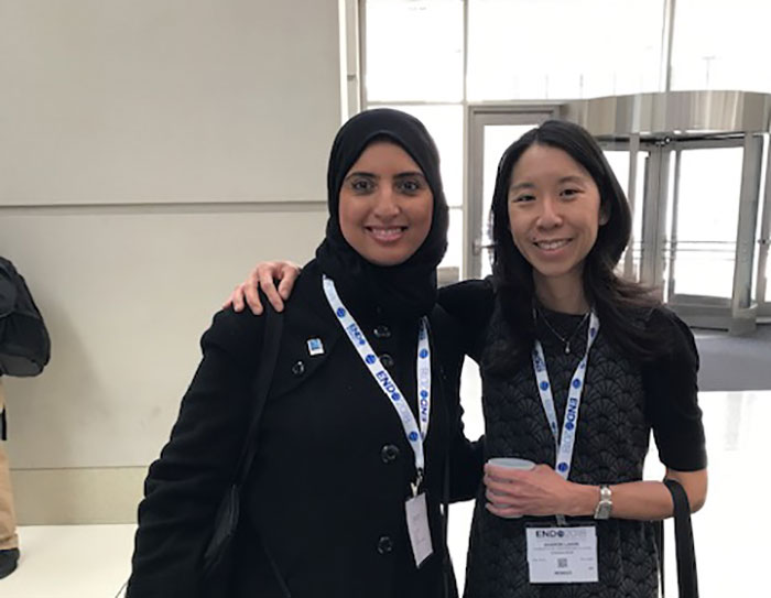 Endocrine Society 3-2018 Dr. Lahiri with former graduate Dr. Alromaihi