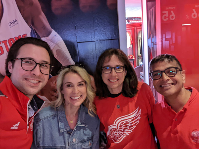Resident and family meeting Faculty and family at Red Wings Game!