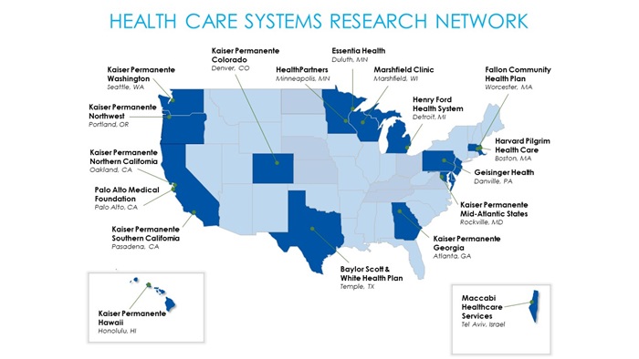 HEALTH CARE SYSTEMS RESEARCH NETWORK map dec2019