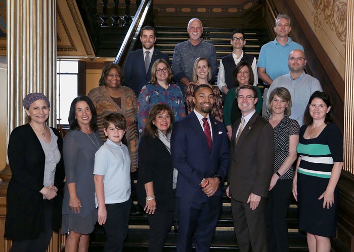 Brain Tumor Awareness Month Resolution - State of Michigan Capitol Lansing, MI May 14, 2019 State Senator Adam Hollier and seconded by State Senator Sean McCann attended by many patients and caregivers of HFHS HBTC