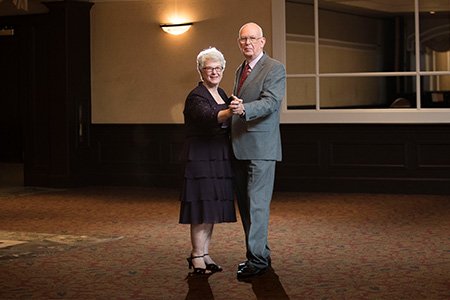 Breast Cancer patient Lillian and her husband posed for dancing