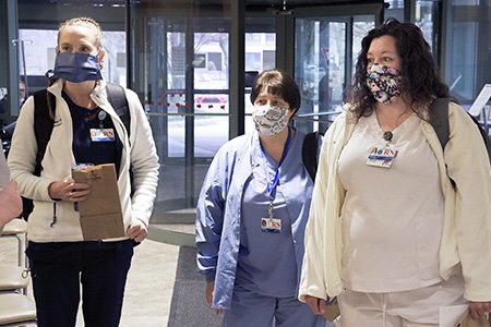 Care team in masks