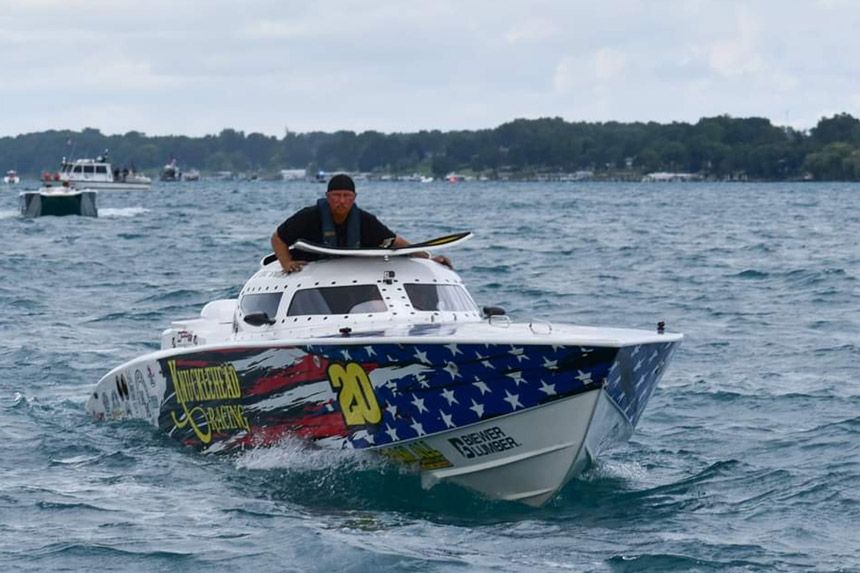 Ed on his Boat