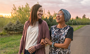 women walking together