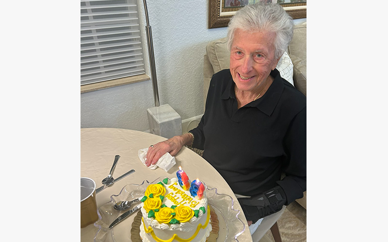 Heart surgery patient Cyril with birthday cake