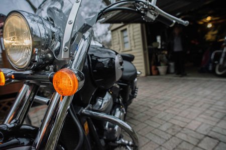 motorcycle on driveway