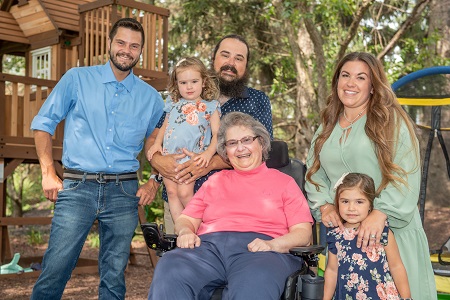 Laura ALS patient with family