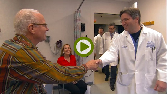 stroke patient shaking hands with doctor