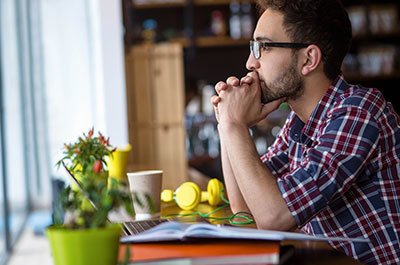 young man with glasses