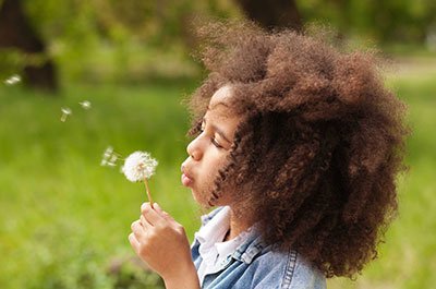 young girl in field