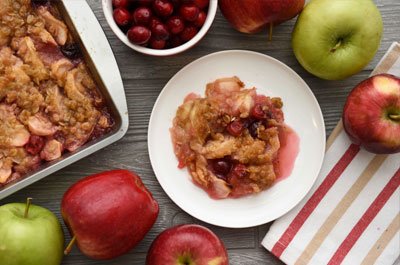 cranberry apple crumble