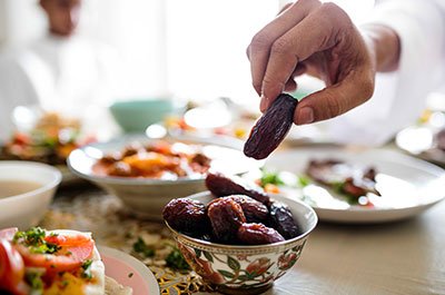 hand holding food