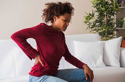 woman with back pain