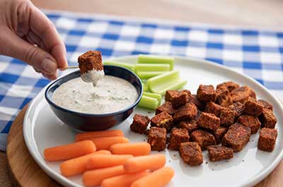 Buffalo Tofu Bites with Homemade Ranch Recipe
