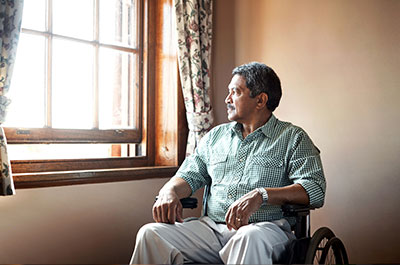 older man in wheelchair