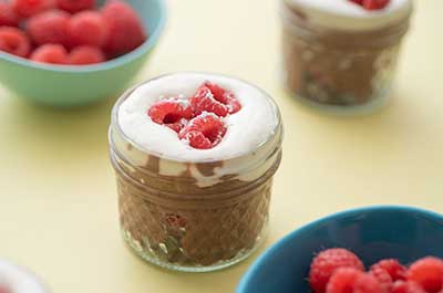 Raspberry Chocolate Mini Pudding Cups
