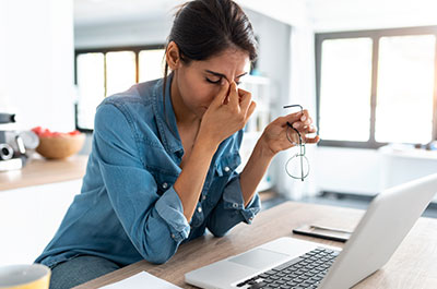 woman stressed at work