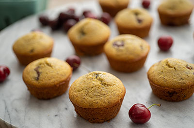 cherry flaxseed muffins