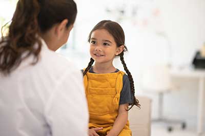 child at pediatricians office