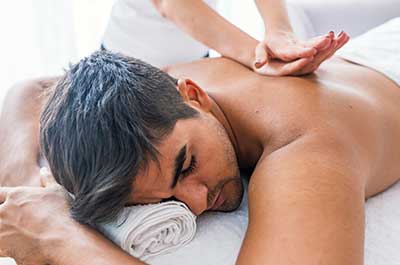 man getting massage