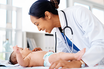 pediatrician and baby