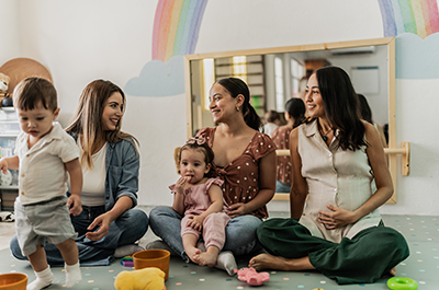 moms and kids together