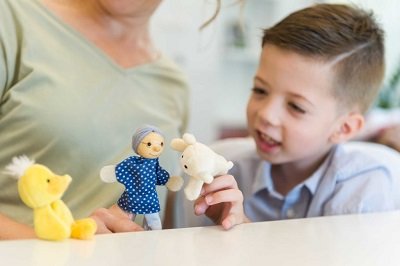 kid playing with toys