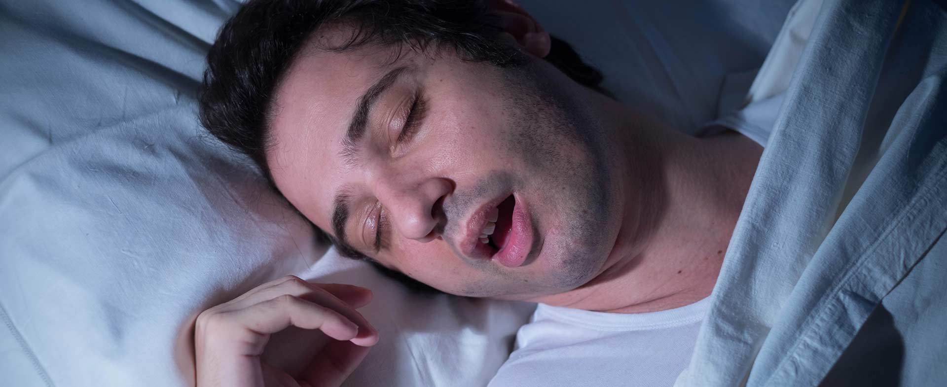 young man snoring