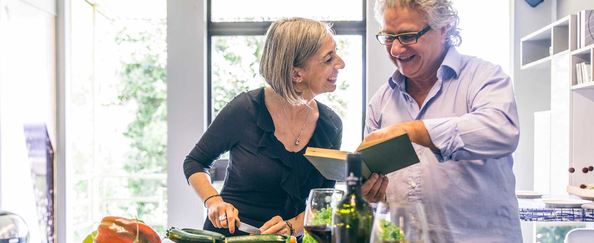 DASH diet couple cooking