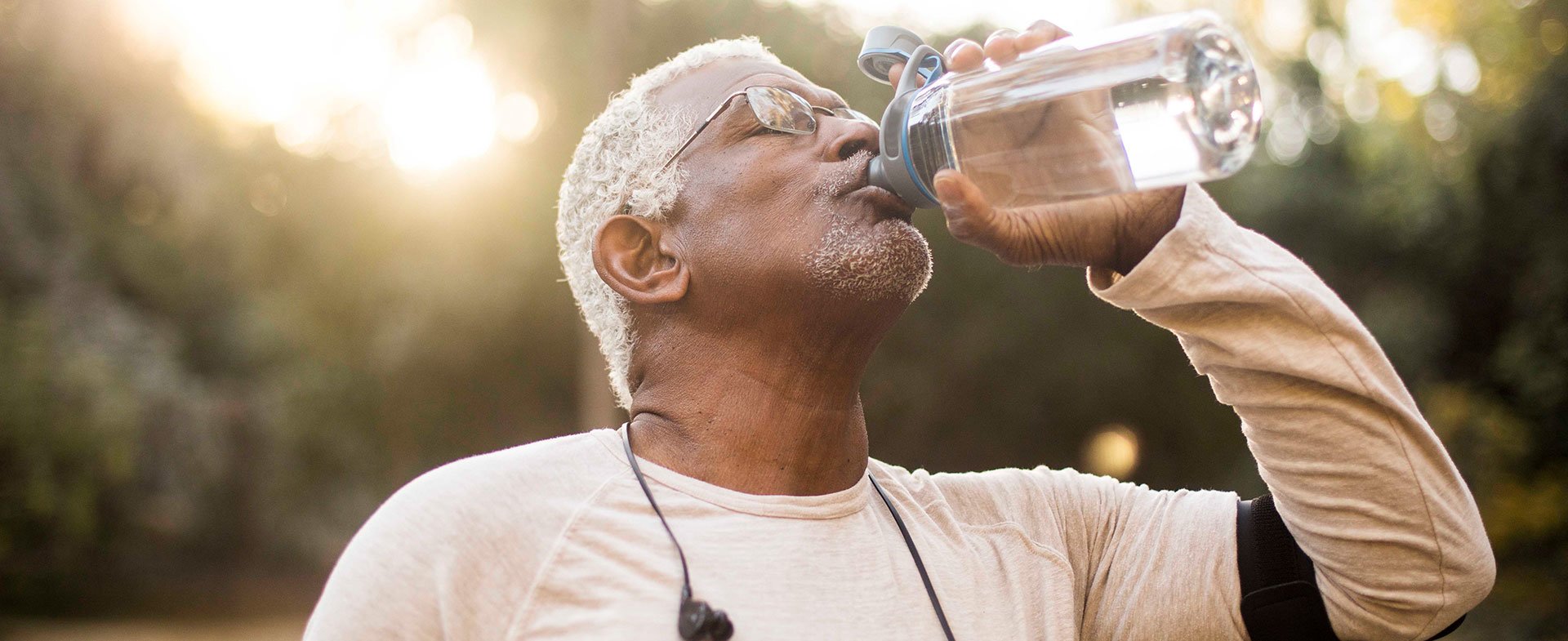 constipation man drinking water