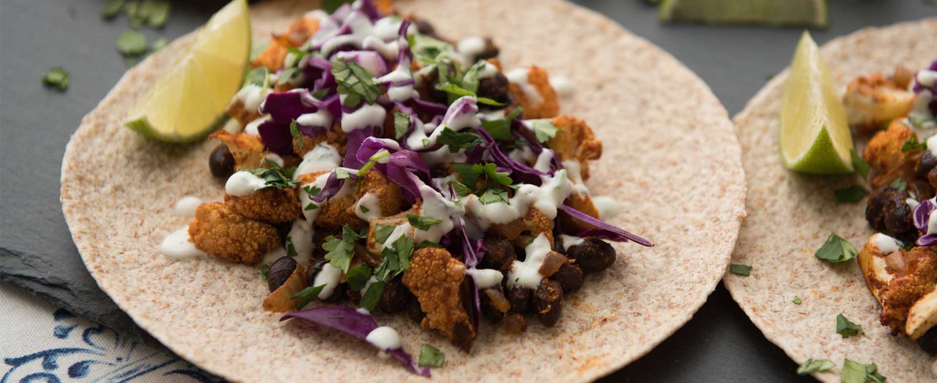 cauliflower black bean tacos