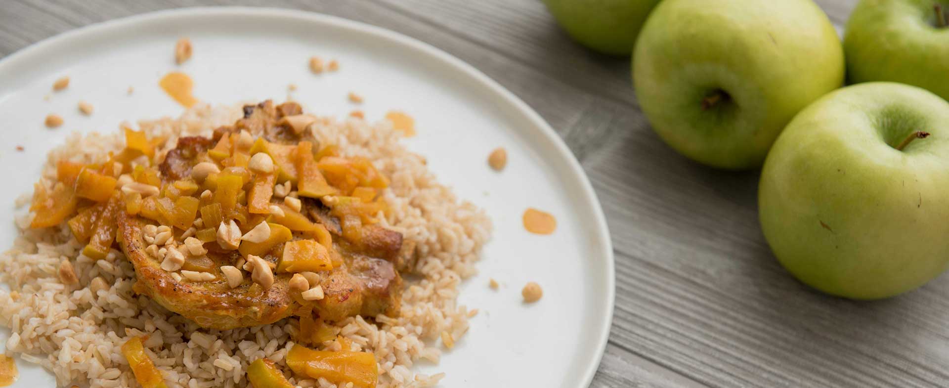 Curried pork chops with apples recipe video 