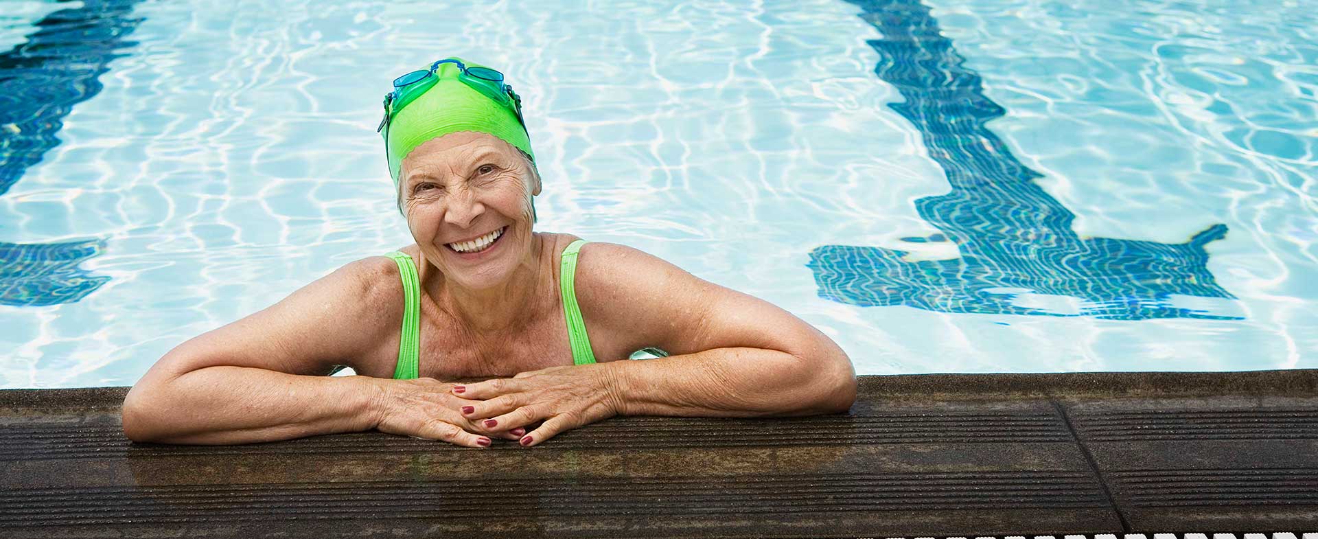 Woman swimming as part of a low impact workout