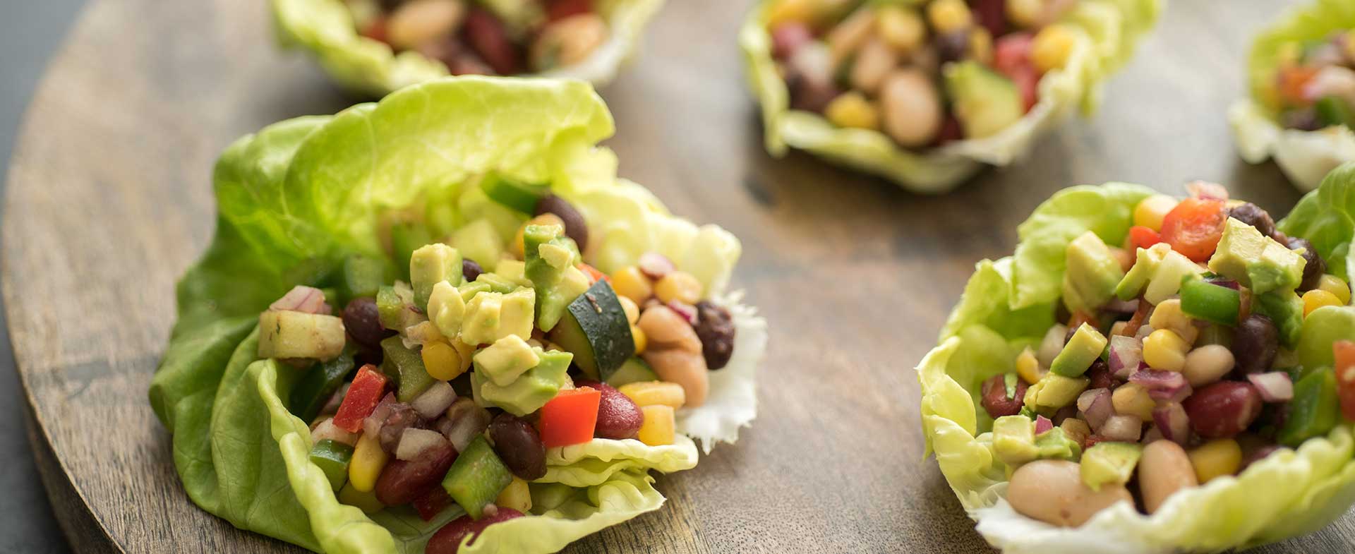 Tex-Mex Bean Salad In Lettuce Cups