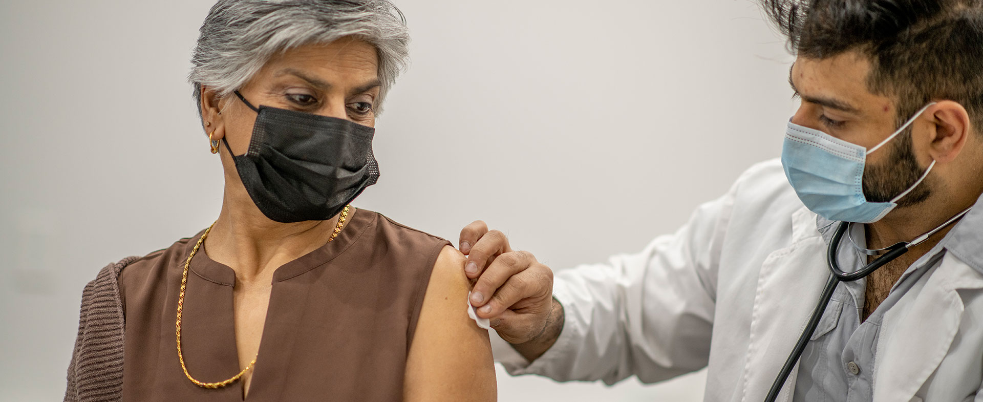 woman getting vaccinated