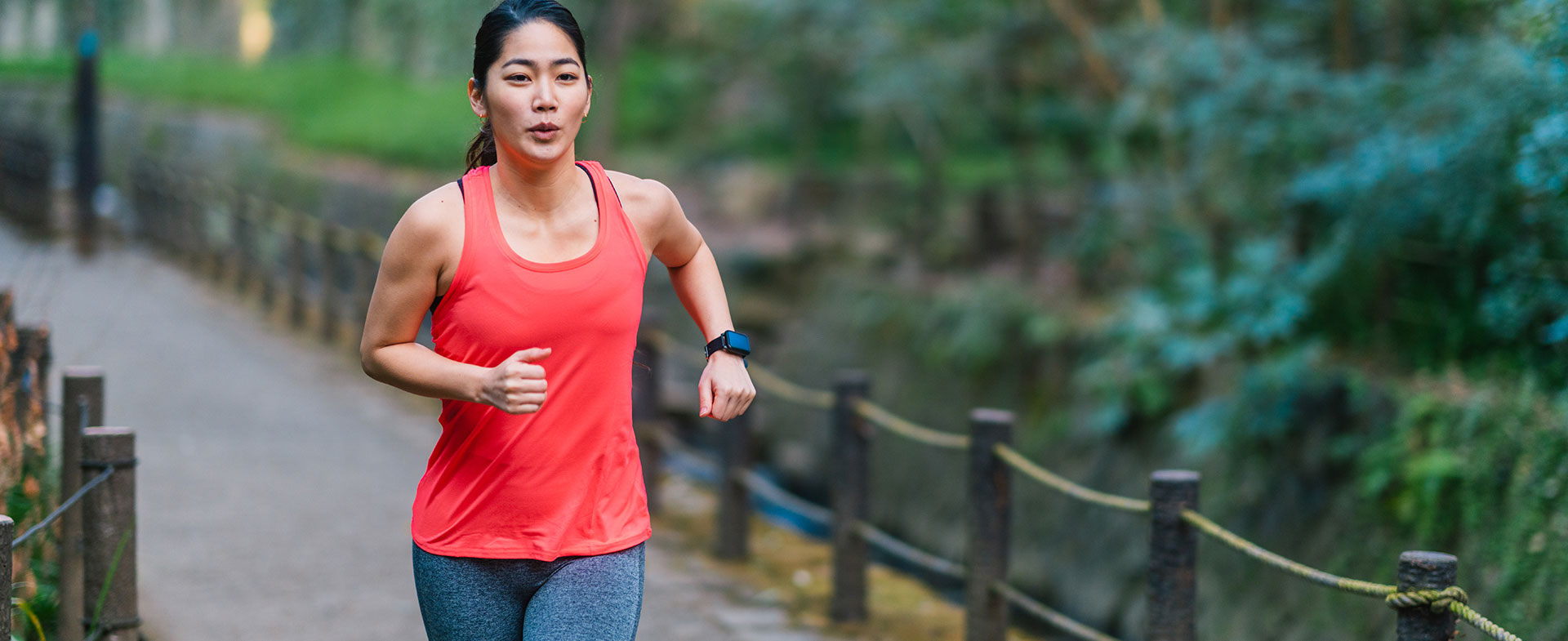 woman running outside