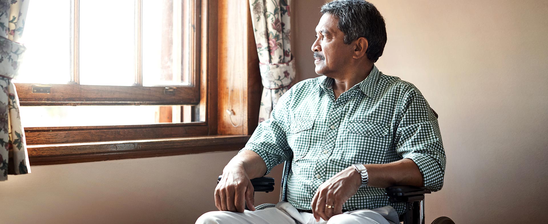 older man in wheelchair