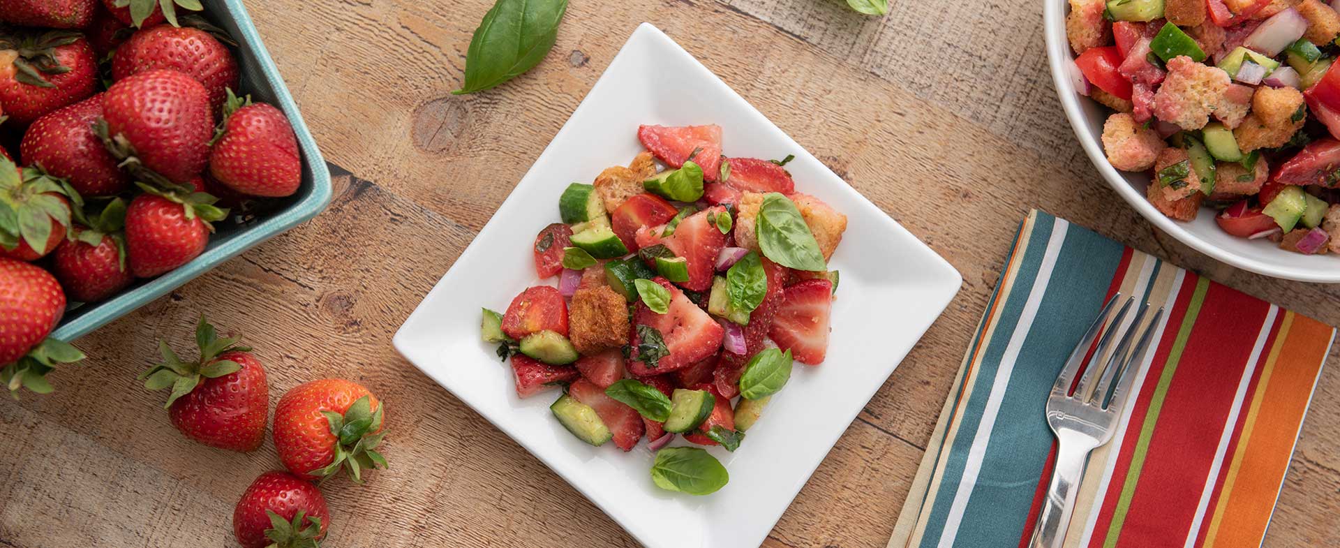 Strawberry Panzanella Salad Recipe Video