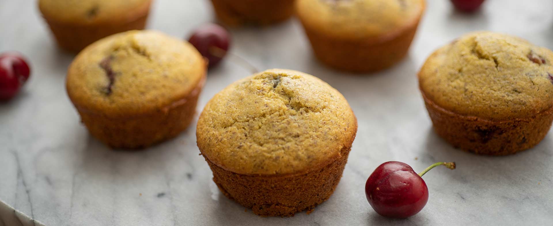 cherry flaxseed muffins